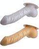 Latex Penis Sheath FRANZ with Base Plate - Gold or Silver