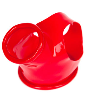 Penishülle aus Latex mit Hodenteiler