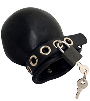 Abschließbares Penisgefängnis aus Latex