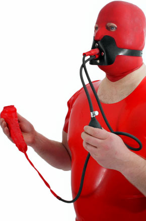 Kondom mit Mundmaske mit Piss-Knebel