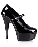 Patent Leather Platform Mary Jane Heels - 6" Heel