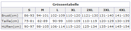 Größentabelle