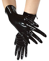 (Bild für) Handschuhe aus Stretchlack - kurz - mit Reißverschluß