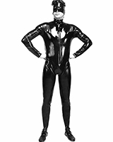 Rubber Catsuit with Front Zip - Optional Breast Zippers - Click Image to Close