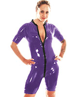 Latex Short Suit with 3 Way Zipper - also with Breast Zippers