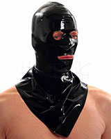 Latex Hangmans Hood with Eyes, Nose and Mouth Openings