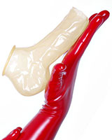 (Bild für) Anatomisches Penis-Hodenkondom aus Latex - offen