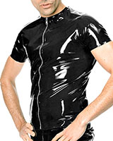 Rubber T-Shirt with Front Zipper - Up to Size XXXL