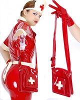 Schwesterntasche aus genähtem Latex