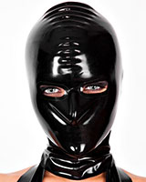(Bild für) Haube aus Latex mit verstärkten Augenöffnungen und Zipper