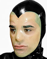 (Bild für) Latexhaube für Herren mit eingearbeiteter Gesichtsmaske und RV