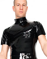 Rubber T-Shirt with High Neck - Up to Size 3XL