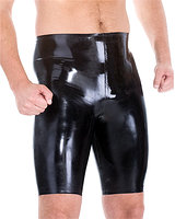 Black Glued Rubber Cycle Shorts