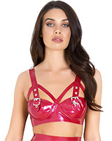 (Bild für) Bondage-BH aus geklebtem metallic-rotem Latex