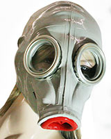 Gasmaske mit Innenkondom - Blowjob-Maske