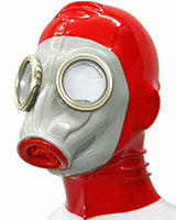 Gasmask with Internal Condom and Back Zipper