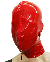 Glued Latex Hood with Zipped Front Panel - also with Sheath