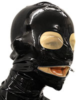Glued Latex Hood with Mouth Zipper and Translucent Eyes