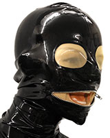 (image for) Glued Latex Hood with Mouth Zipper and Translucent Eyes