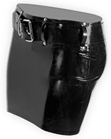 Glued Latex Mini Skirt with Belt