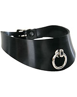 Heavy Rubber Bondage Collar with D-Ring - also as Lockable