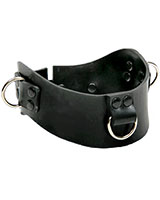 Heavy Rubber Bondage Collar with 3 D-Rings - also as Lockable