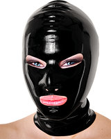 Haube aus Latex mit Augen- und Mundöffnungen - auch mit Zipper