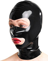 Latex Hood with Eyes and Mouth Opening - Also with Zipper