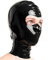 Latex Hood with Large Eyes Opening - Optional with Zipper