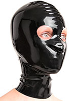 Latex Hood with Large Eyes Openings - Optional with Zipper