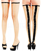 Latex Two Tone Seamed Stockings - Optional with Back Zipper