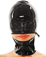 Latex Hood with Wide Mouth Zipper - Optional with Back Zip