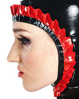 Latex Maids Hood with Frills - also Available with Zip