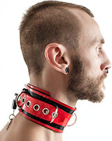 Abschließbares Halsband aus dickem Latex - in mehreren Farben