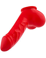 DANNY Anatomical Latex Penis Sheath with Ball Bag - Red