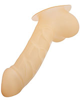 (Bild für) Latex-Penishülle CARLOS mit Basisplatte - 15 cm - semitrans.