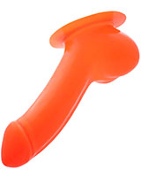 Latex Penis Sheath ADAM with Base Plate - Neon Orange