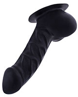 Latex-Penishülle FRANZ mit Basisplatte - 14 cm - schwarz