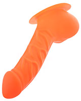 Latex Penis Sheath FRANZ with Base Plate - 14 cm Neon Orange