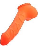 CARLOS Anatomical Latex Penis Sheath - 15 cm Neon Orange