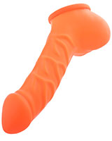 FRANZ anatomische Latex-Penishülle - 14 cm - neon orange - zum Schließen ins Bild klicken