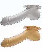 Latex Penis Sheath ADAM with Base Plate - Gold or Silver