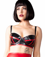 (image for) Glued Black with Red Latex Bordello Bra