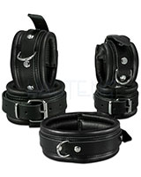 Leather Restraints Set with D-Rings - Width 5 cm