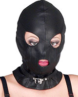 Leather Hood with Mouth and Eyes Openings