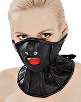 Grain Leather Neck Corset with Half Mask