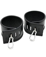Double Leather Arm Cuffs with Snap Links - Lockable