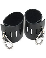 Leather Ankle Cuffs with Snap Links - Lockable