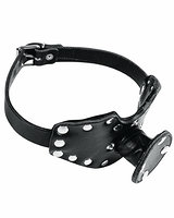 (Bild für) Leder-Strap-On mit anatomischem Latexknebel