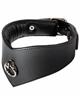 Black Leather Slave Collar with O-Ring